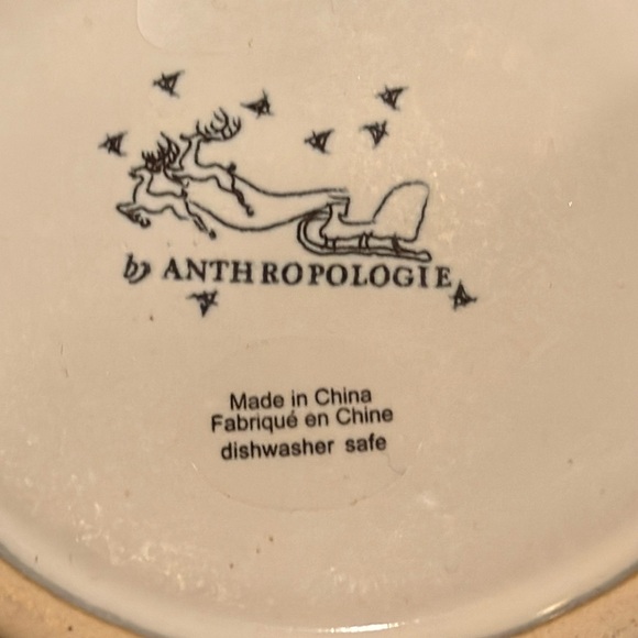 NWOT! Anthropologie A Initial Stocking Mug Winter Holiday Christmas Snowflake - Picture 8 of 11